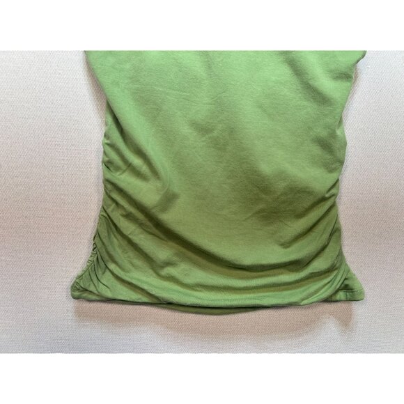 Abercrombie & Fitch Women's Side Ruched Luxe Open Neck Top Sleeveless Sz M Green - Picture 12 of 12